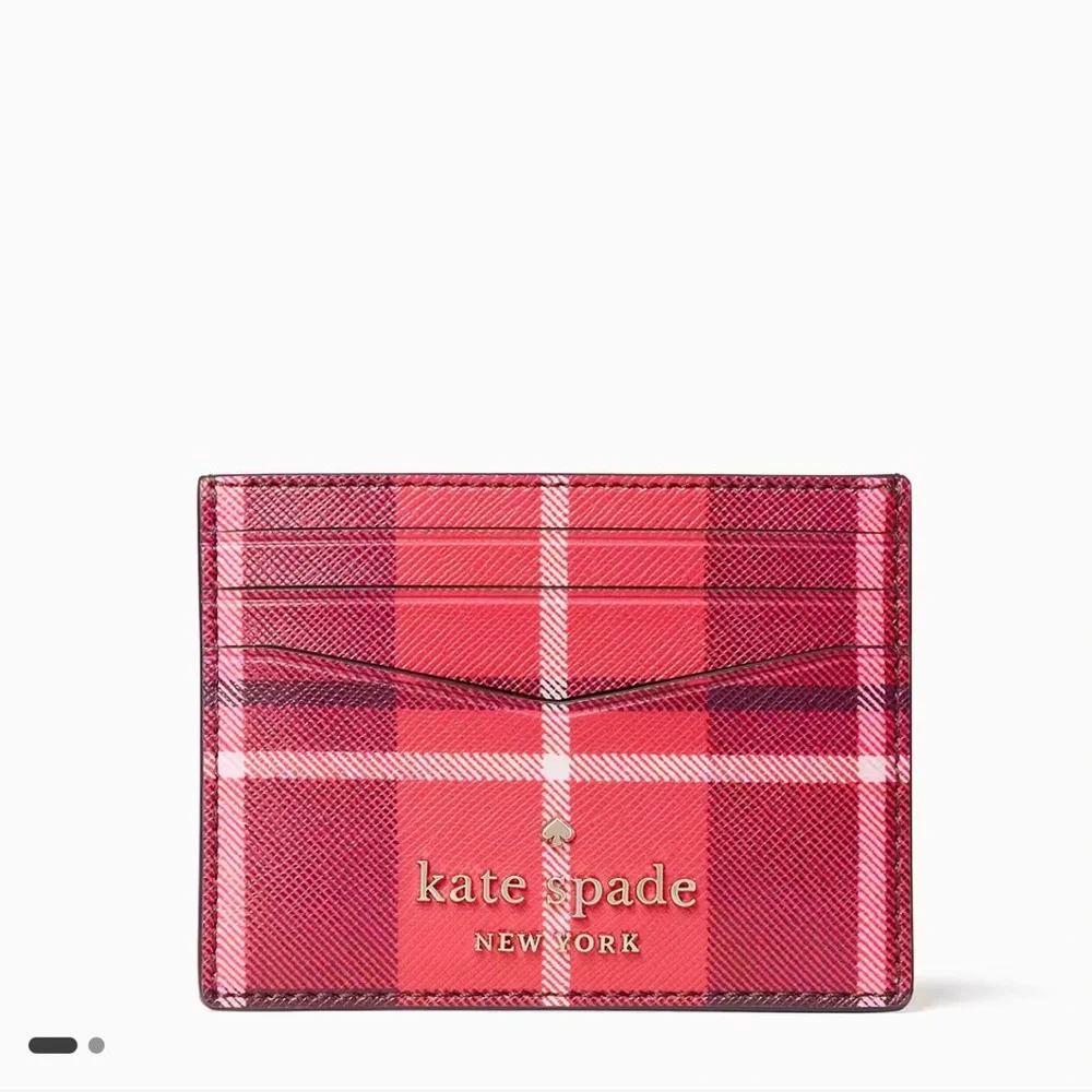 Kate spade Staci Plaid Small Slim Card Holder ❤️